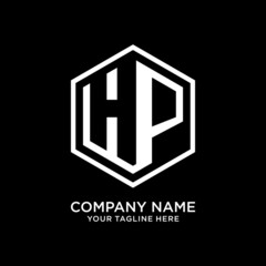 letter HP hexagon logo design vector