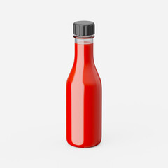 Hot sauce bottle. 3d render.