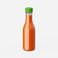 Hot sauce bottle. 3d render.