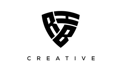 Fototapeta na wymiar Shield letters RBH creative logo