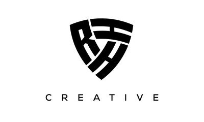 Fototapeta na wymiar Shield letters RHH creative logo