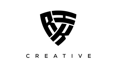 Fototapeta na wymiar Shield letters RKH creative logo