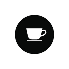 Cup icon circle black color concept illustration vector isolated.Cafe icon.