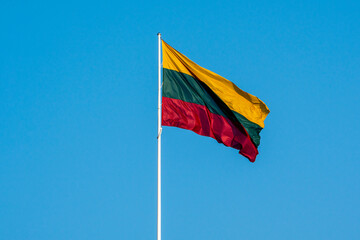 Large flag of LITHUANIA waving in the wind