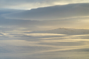 Fototapeta na wymiar Sunset in the northern plains of Iceland