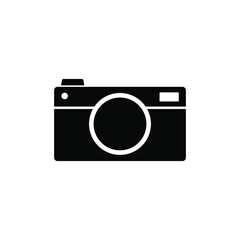 Pocket camera icon flat design vector black color isolated.