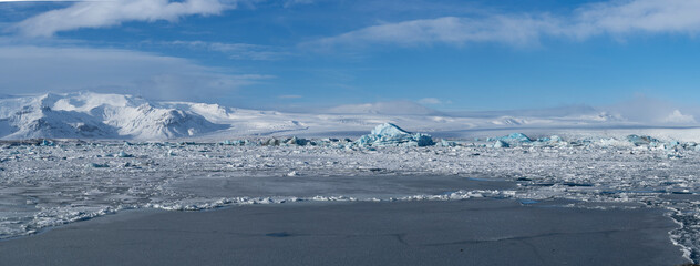 Glacier and icebergs