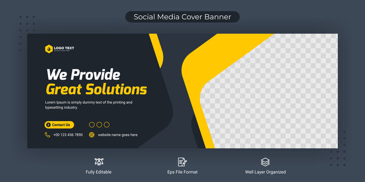 Creative corporate business marketing social media Facebook cover banner post template