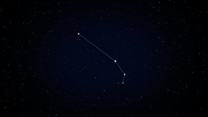 Aries. Zodiac constellation animation. 4k resolution. Seamless loop.