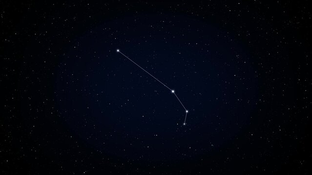 Aries. Zodiac constellation animation. 4k resolution. Seamless loop.