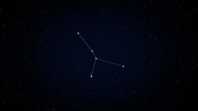 Cancer. Zodiac constellation animation. 4k resolution. Seamless loop.