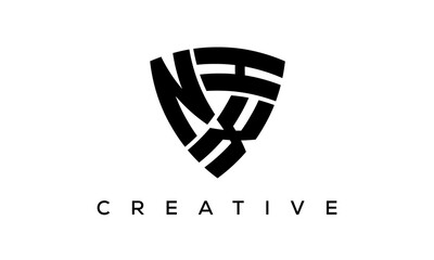 Shield letters NXH creative logo