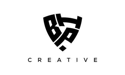 Fototapeta na wymiar Shield letters BPI creative logo