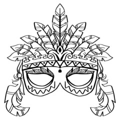 Hand drawn venetian carnival mask