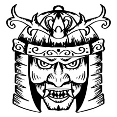 Traditional mask head samurai japan