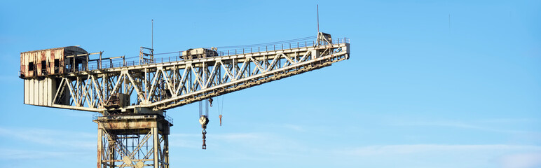 Fototapeta na wymiar Shipbuilding crane in historical Clydebank Glasgow Scotland