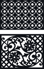 laser cut decoration doors,windows pattern design geometric,abstract floral motifs vector illustration stock 