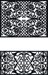 laser cut decoration doors,windows pattern design geometric,abstract floral motifs vector illustration stock 