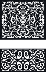 laser cut decoration doors,windows pattern design geometric,abstract floral motifs vector illustration stock 