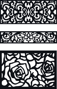 laser cut decoration doors,windows pattern design geometric,abstract floral motifs vector illustration stock 