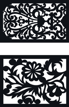 laser cut decoration doors,windows pattern design geometric,abstract floral motifs vector illustration stock 