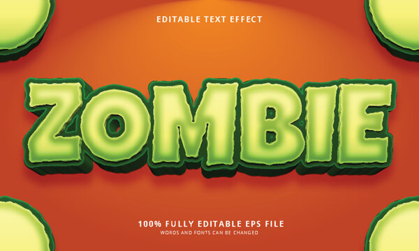Zombie text style editable text effect