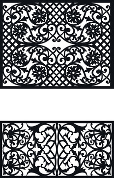 laser cut decoration doors,windows pattern design geometric,abstract floral motifs vector illustration stock 