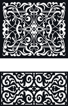 laser cut decoration doors,windows pattern design geometric,abstract floral motifs vector illustration stock 
