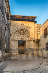 Gothic-Catalan portal of San Giorgio Vecchio Church, Ragusa, Italy