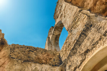 Ruins of an old castle in south of Italy