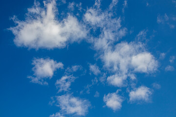 High spring blue sky with clouds