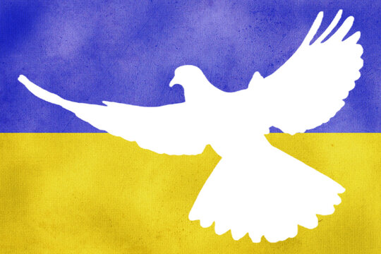 Ukraine War, Peace, Wheat Agriculture, United Nations, Flag, Peace Dove, Hearts.