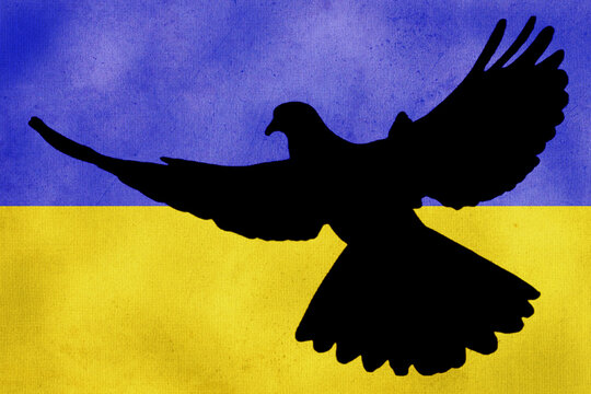 Ukraine War, Peace, Wheat Agriculture, United Nations, Flag, Peace Dove, Hearts.