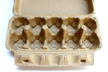 The egg tray isolated on the white background