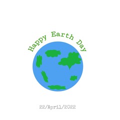 Happy earth day 2022 globe illustration 