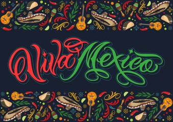 Viva Mexico banner with borders