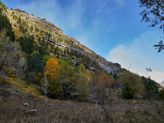 Views on the hiking trail in Ordesa National Park, Spain.