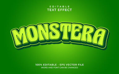 Green monstera editable text effect