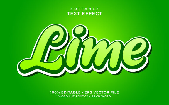 Lime text effect green style. Editable text effect