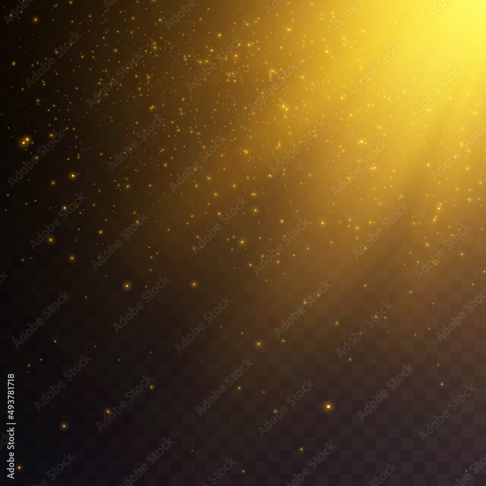 Poster vector transparent falling sunlight special lens, flare light effect. vector blur in a glow of light