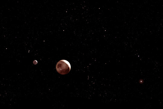 Planet Pluto, against the backdrop of space. Elements of this image furnished by NASA