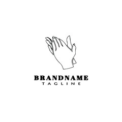 hand clapping logo cartoon icon design template black isolated vector illustration
