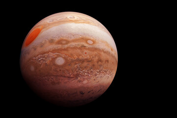 Planet Jupiter, on a dark background. Elements of this image furnished by NASA © Artsiom P