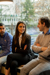 Fototapeta premium Talking about the business plans and ideas while smiling