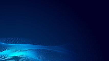 Abstract dot white blue wave gradient texture technology background.