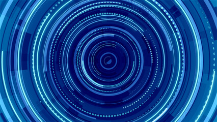 Abstract circle blue future technology background.