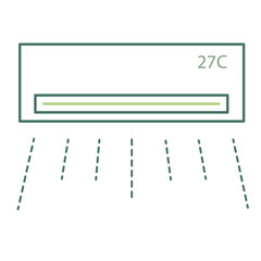 Fototapeta premium vector icon Shows the temperature adjustment of the air conditioner. energy saving For offices that operate green offices