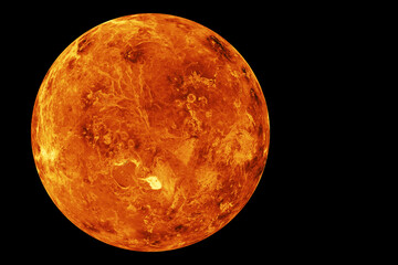 Planet Venus, on a dark background. Elements of this image furnished by NASA