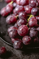 Close up view of red grapes