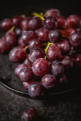Close up view of red grapes